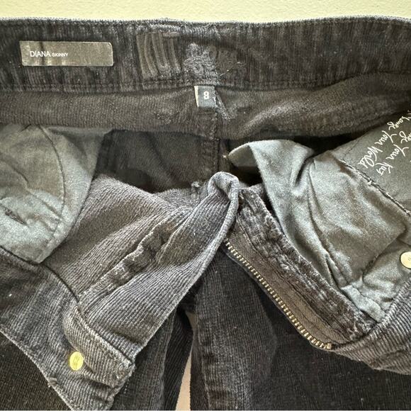 KUT Black Corduroy Pants Women’s Size 8 Diana Skinny Functional Fabric Stretch - Picture 2 of 8